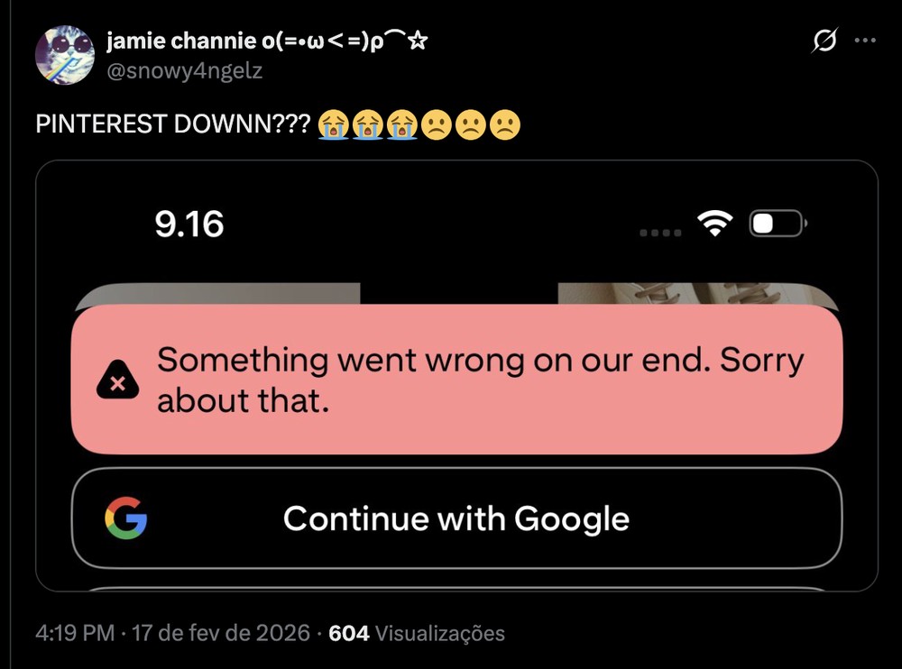 Pinterest caiu? Usuários relatam problemas no login hoje (17)