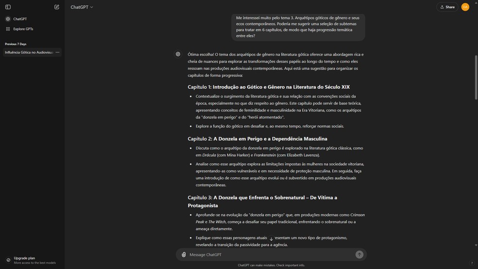  Reprodução/ChatGPT (Captura por Daniel Trefilio)