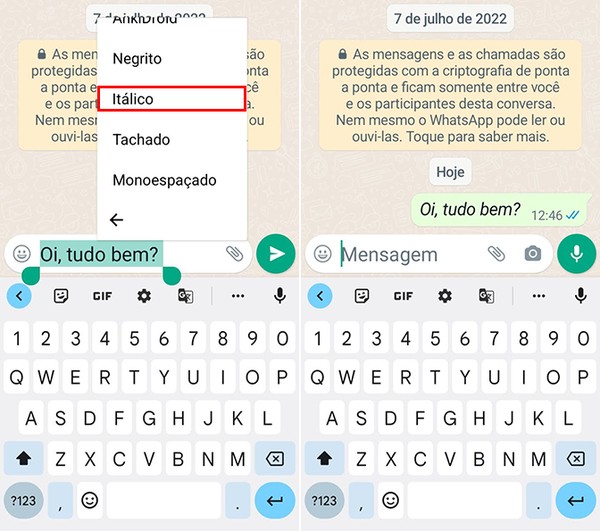 Como Fazer Italico Whatsapp
