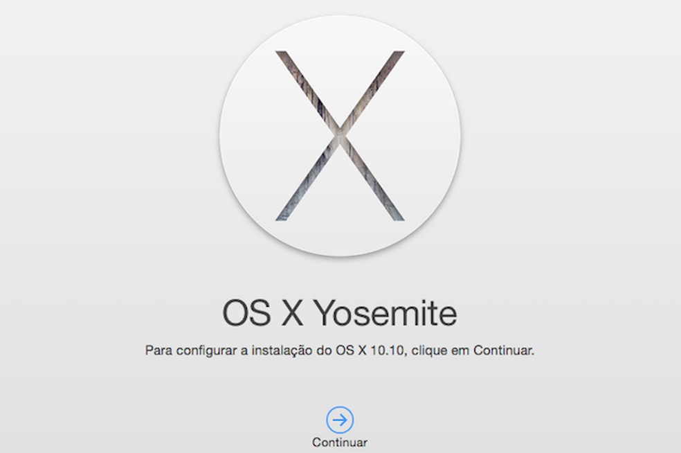 Iniciando a instalação do OS X Yosemite (Foto: Reprodução/Helito Bijora) — Foto: TechTudo