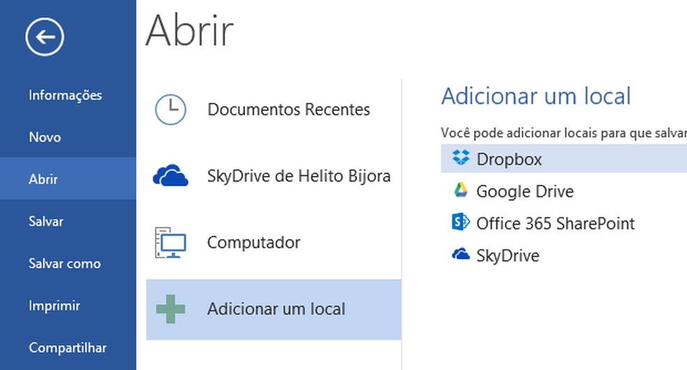 Como salvar documentos do Office diretamente no Google Drive