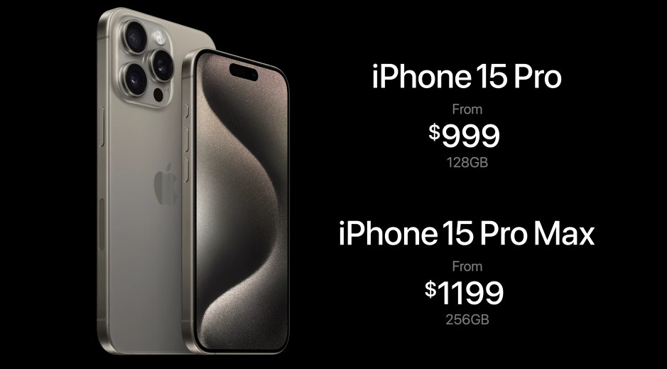 iPhone 15 Pro e iPhone 15 Pro Max, celulares mais poderosos apresentados hoje, têm seus preços revelados — Foto: Reprodução/Apple