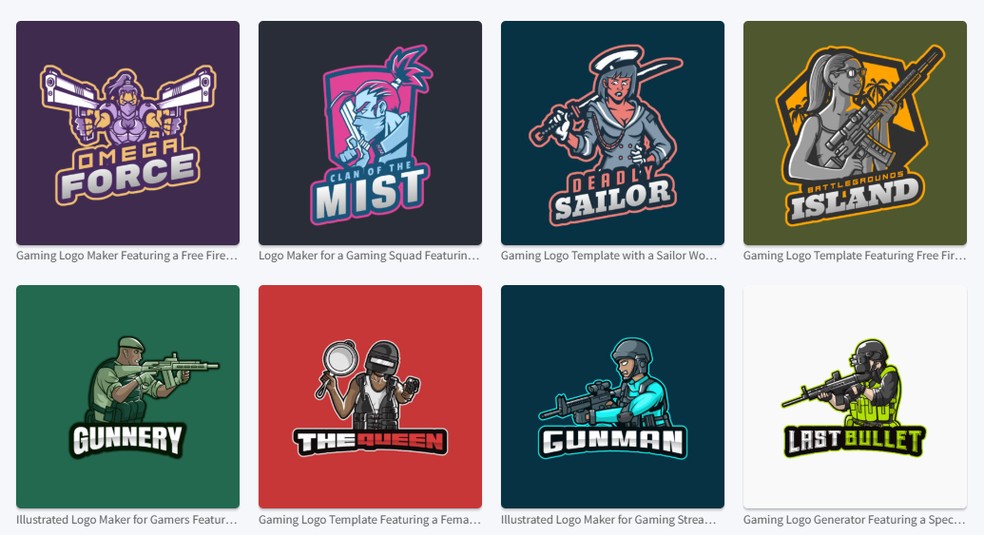 Combine símbolos, texto e cores para cria seu logotipo — Foto: Reprodução/Placeit