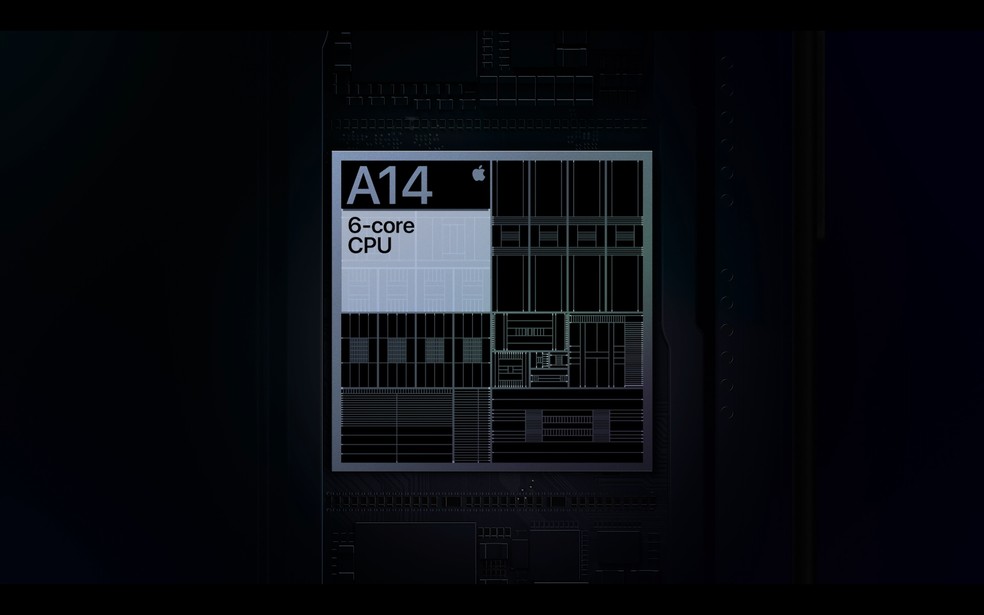 iPhone 12 traz processador A14 Bionic com seis núcleos — Foto: Reprodução/Apple