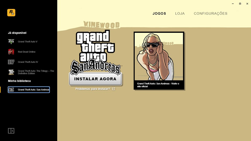As versões oficiais de PC de GTA: San Andreas ainda estão disponíveis para jogadores que as adquiriram antes do lançamento da Definitive Edition — Foto: Reprodução/Rafael Monteiro