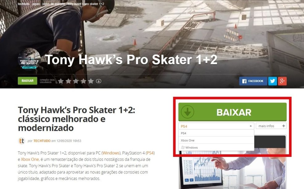 Requisitos De Tony Hawk'S Pro Skater 1+2 E Como Baixar No PC, PS4.
