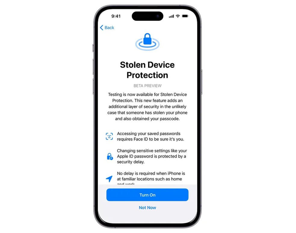 Proteção de Dispositivos Roubados: Apple traz função que protege o iPhone — Foto: Divulgação/Apple