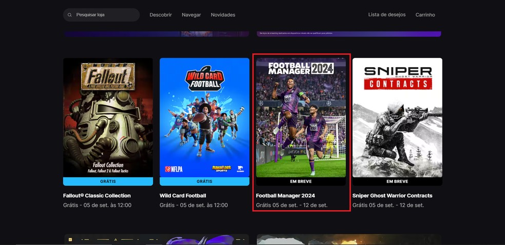 Football Manager 2024 estará disponível na página — Foto: Reprodução/Wendel Martins