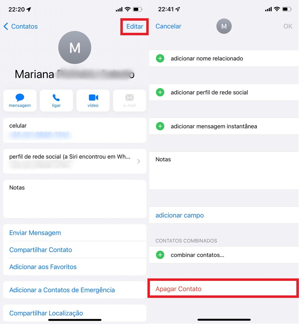 Como apagar todos os contatos do iPhone