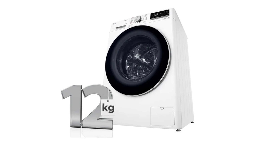 Lava e Seca LG Smart VC4 12kg Branca com Inteligência Artificial AIDD é boa opção para quem lava muita roupa — Foto: Divulgação/LG