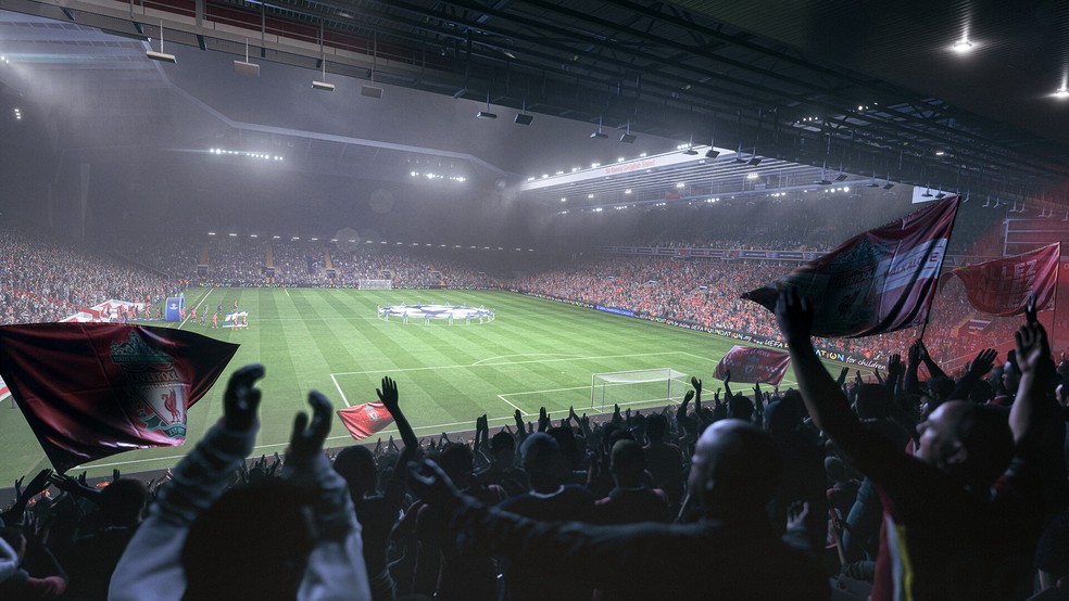 Anfield é a casa do tradicional clube inglês Liverpool; veja no EA FC 26 — Foto: Divulgação/EA