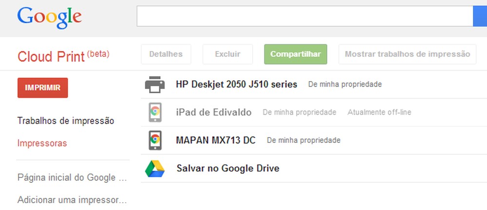 Como conectar a impressora ao Google Cloud Print