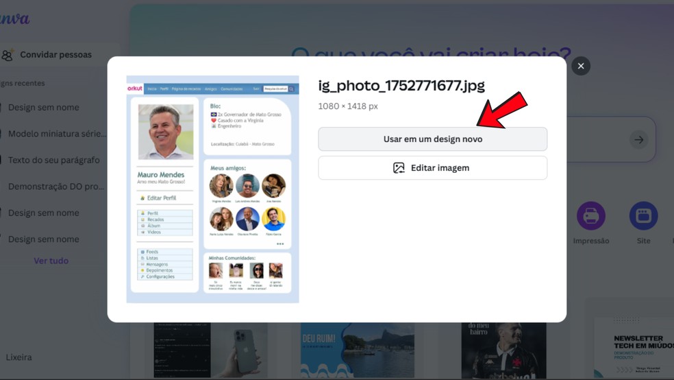 Use imagem para criar um design novo — Foto: Reprodução/Eduardo Gomes