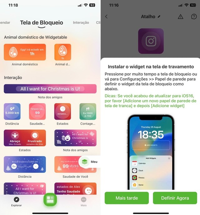 Como usar o Widgetable no iPhone