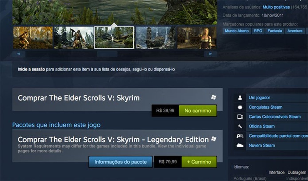 Confira os requisitos mínimos para rodar Skyrim Special Edition no PC