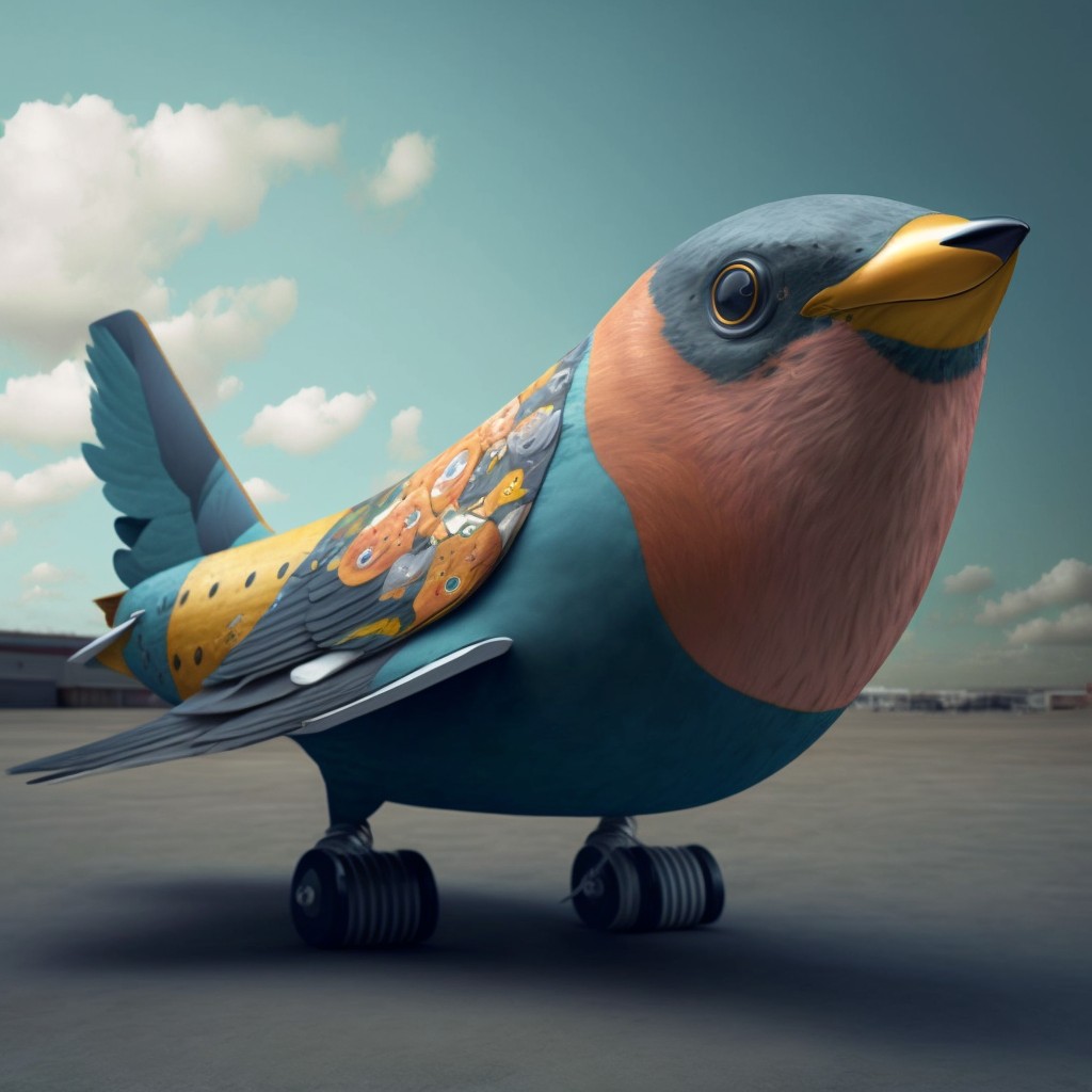 Um avião em formato de pássaro  — Foto: Reprodução/Midjourney