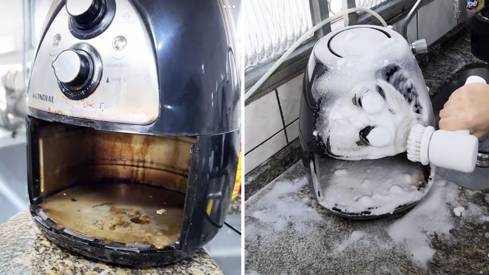 Como limpar air fryer por dentro e por fora?  — Foto: Reprodução/TikTok