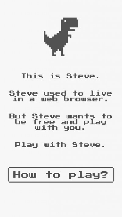 Jogo: O dinossauro Steve vai habitar a tela de notificações de seu