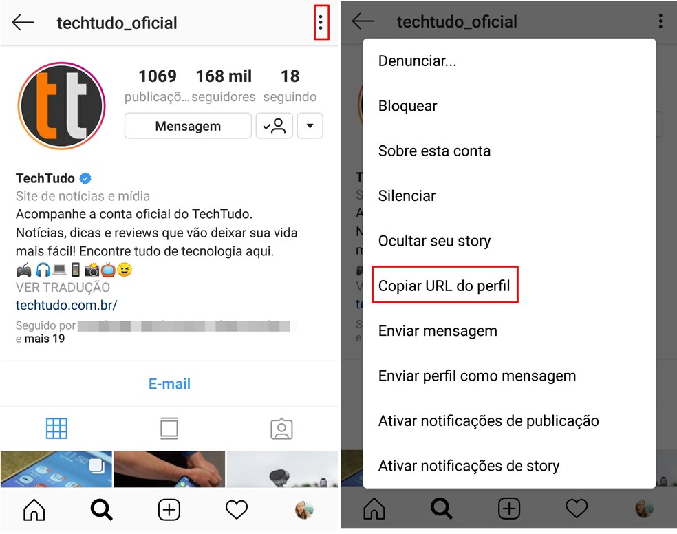 Como copiar link de um perfil no Instagram e enviar para amigos