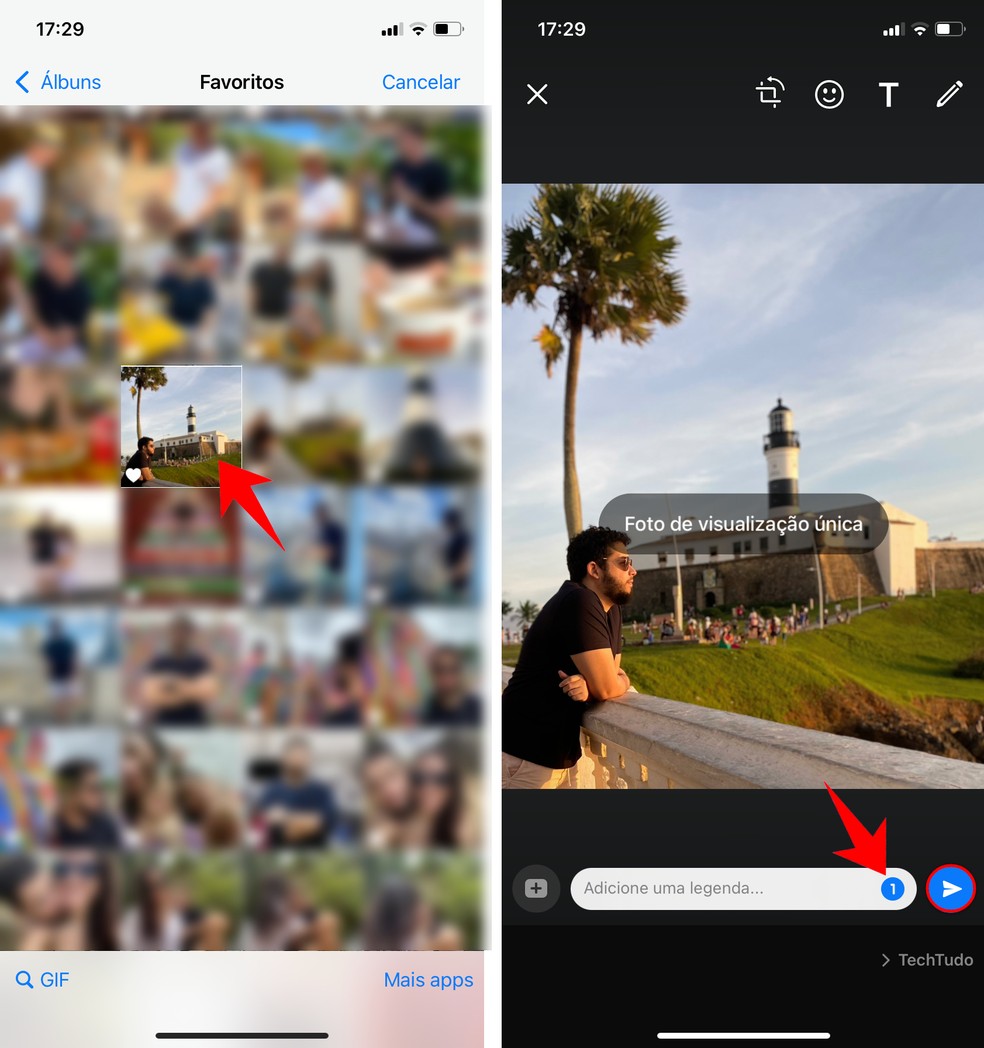 Saiba como ativar foto em modo temporário no WhatsApp — Foto: Reprodução/Rodrigo Fernandes