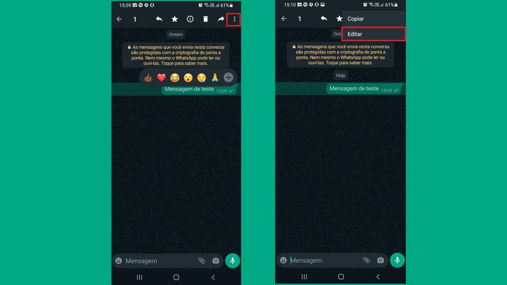 Como editar mensagem no WhatsApp