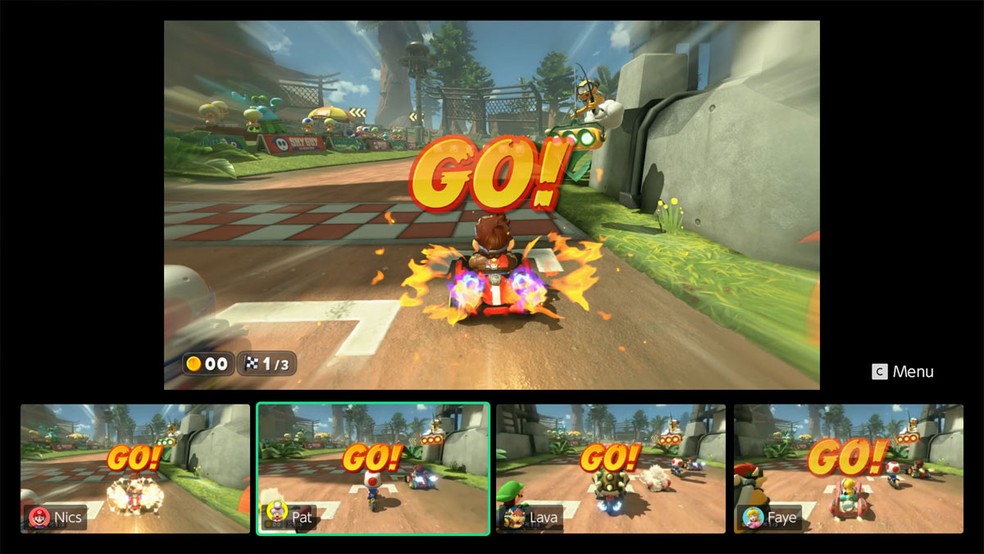 Mario Kart World possui suporte à GameChat para conversar e compartilhar tela — Foto: Divulgação/Nintendo