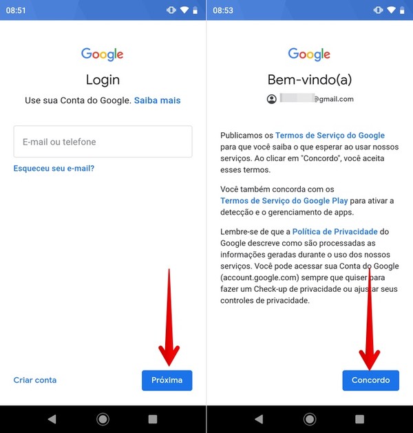 Como fazer login na conta do Google Play