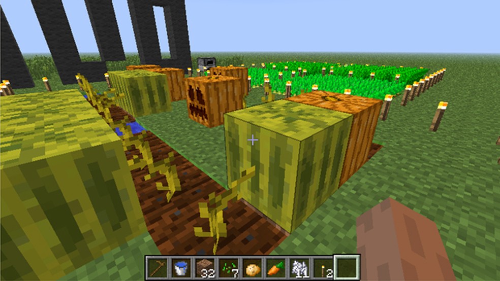 Plantação de melancia/abóbora automática - Tutoriais Minecraft BR