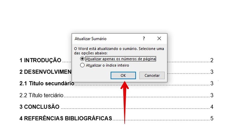 Como fazer sumário no Word