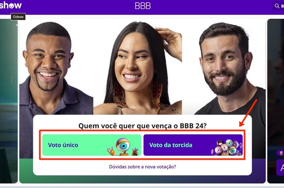 Votação BBB 24: como votar no Gshow nesta segunda (15)