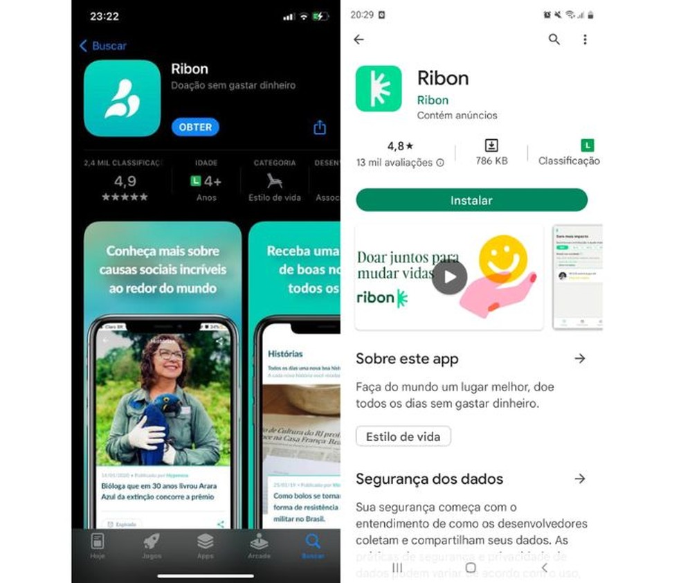Ribon permite fazer doações sem usar seu dinheiro; saiba usar o app