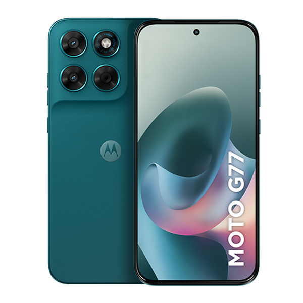 Moto G77 também se destaca pelo acabamento em couro vegano, que adiciona um toque sofisticado ao design do aparelho