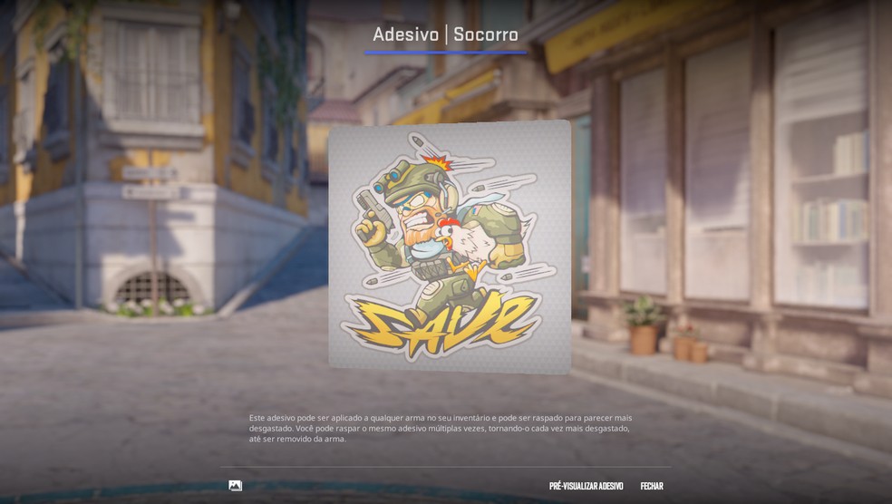Os adesivos "Save me" podem ser vistos de diferentes formas e estilos no CS2 — Foto: Reprodução/João Ferreira