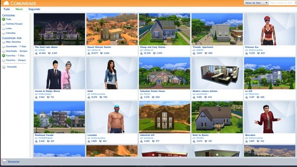 Use a Galeria do The Sims 4 para baixar conteúdo gratuito (Foto: Reprodução/Tais Carvalho) — Foto: TechTudo