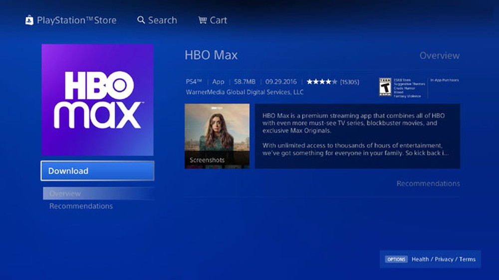 Como baixar o HBO Max no PS4 e PS5