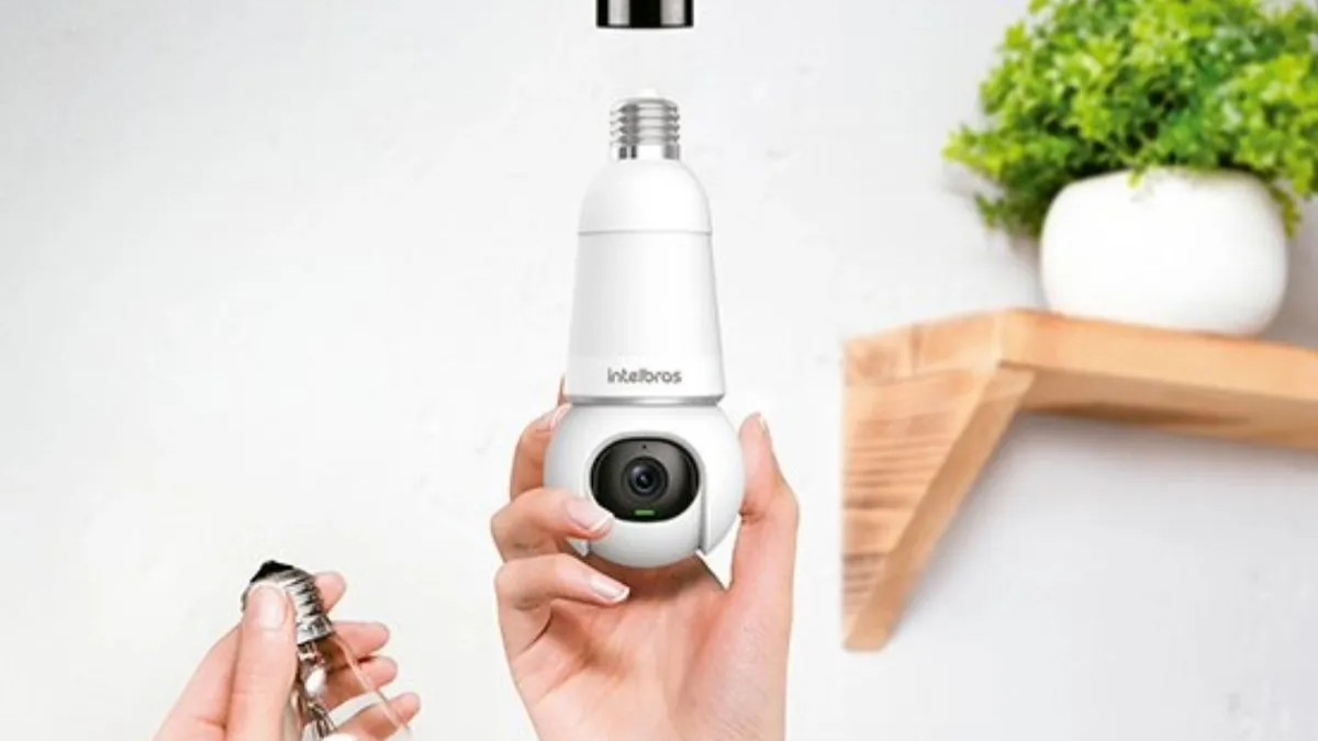 5 câmeras lâmpada 360º com visão noturna para dormir tranquilo