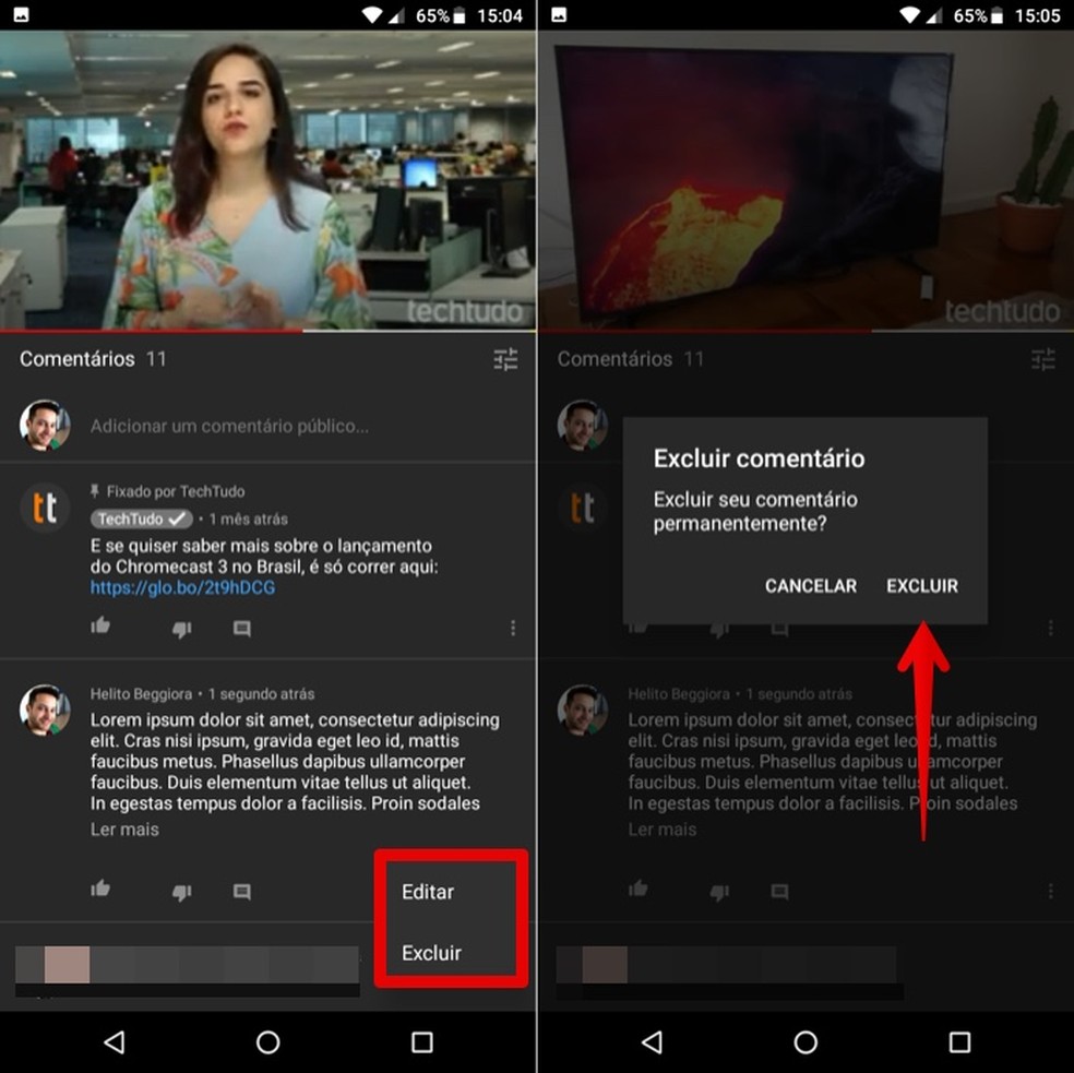 Como comentar em vídeos do YouTube pelo celular