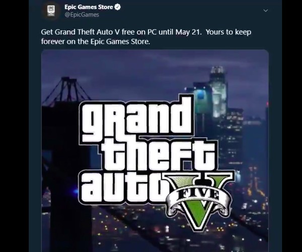 GTA 5 de graça derruba servidores da Epic Games Store - GAMECOIN