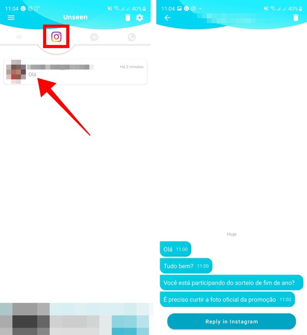 Como ler mensagem no Instagram sem mostrar que foi visualizada
