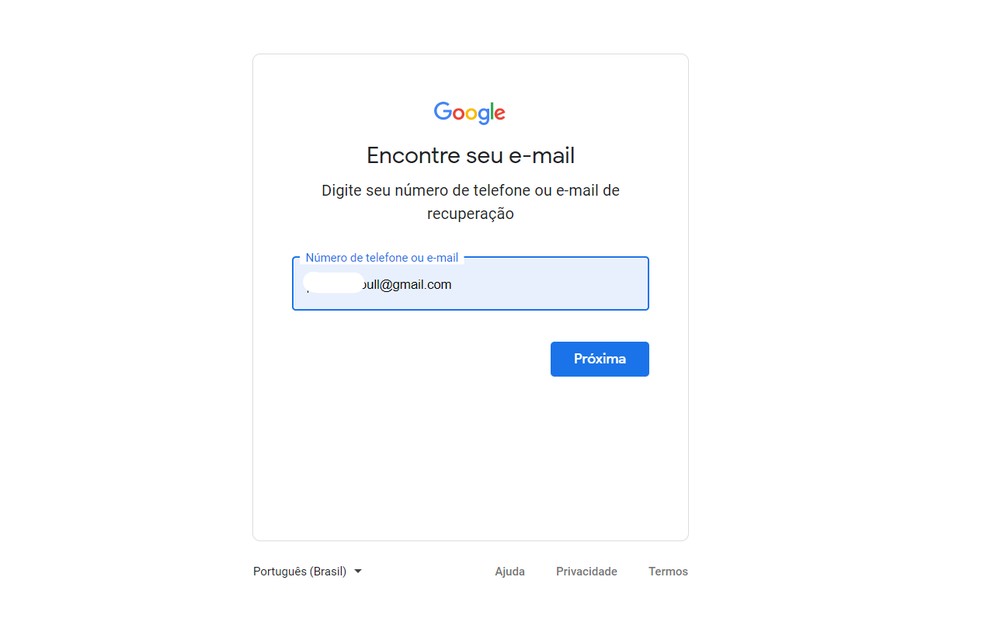 Encontre seu e-mail do Google — Foto: Reprodução/Anna Kellen Bull