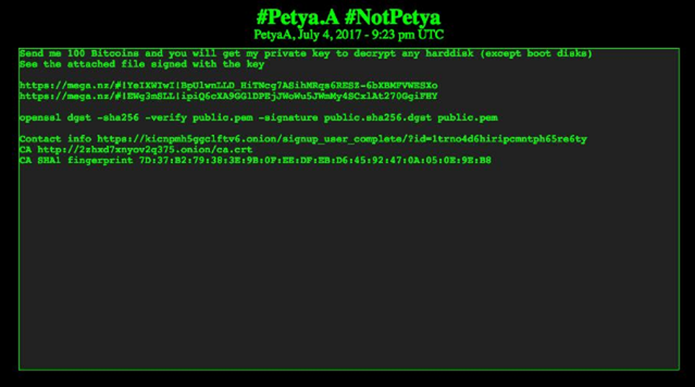 Hackers do 'Not Petya' pedem 100 bitcoins para desbloquear PCs