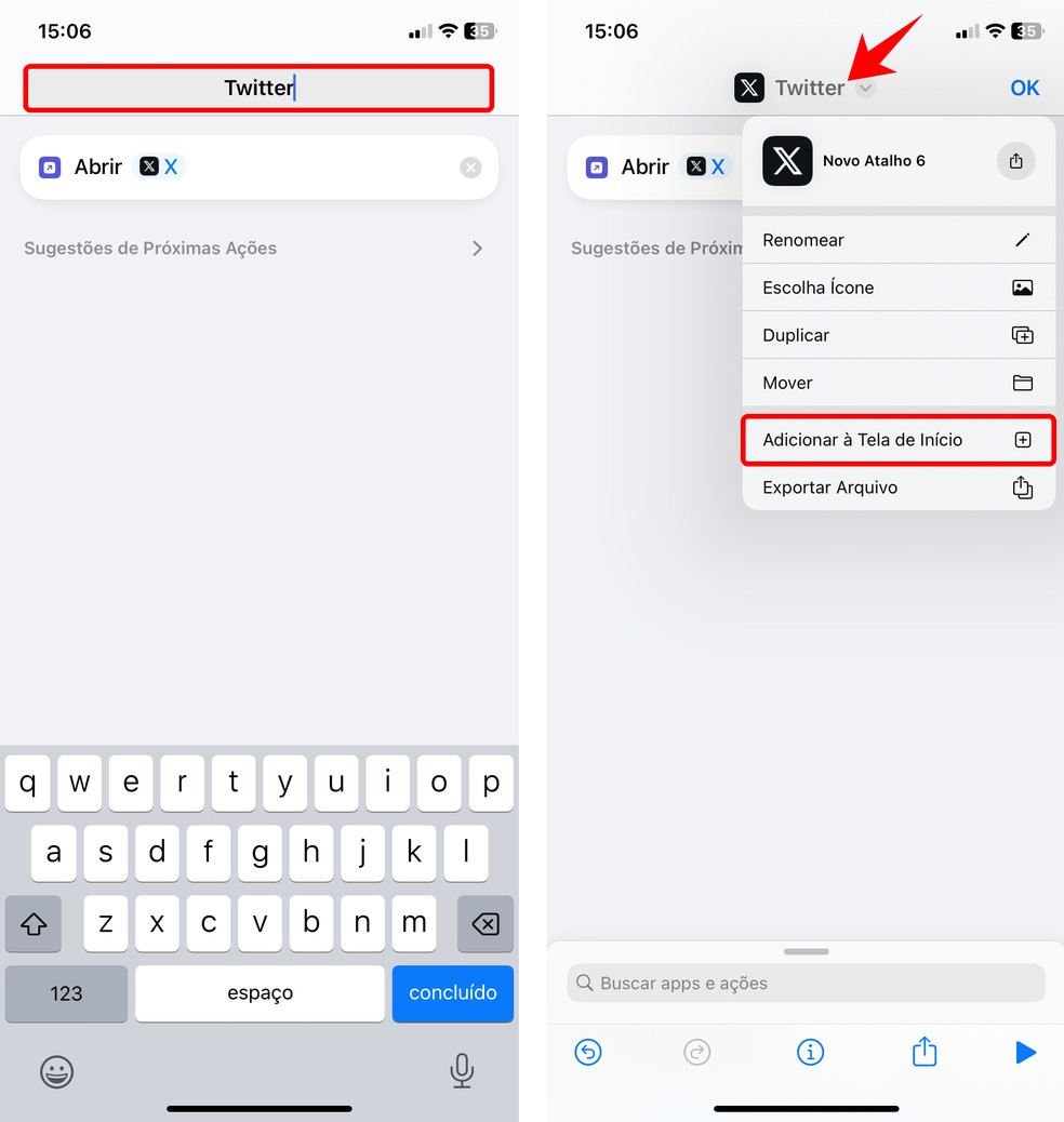 É possível mudar o nome do app para Twitter — Foto: Reprodução/Rodrigo Fernandes