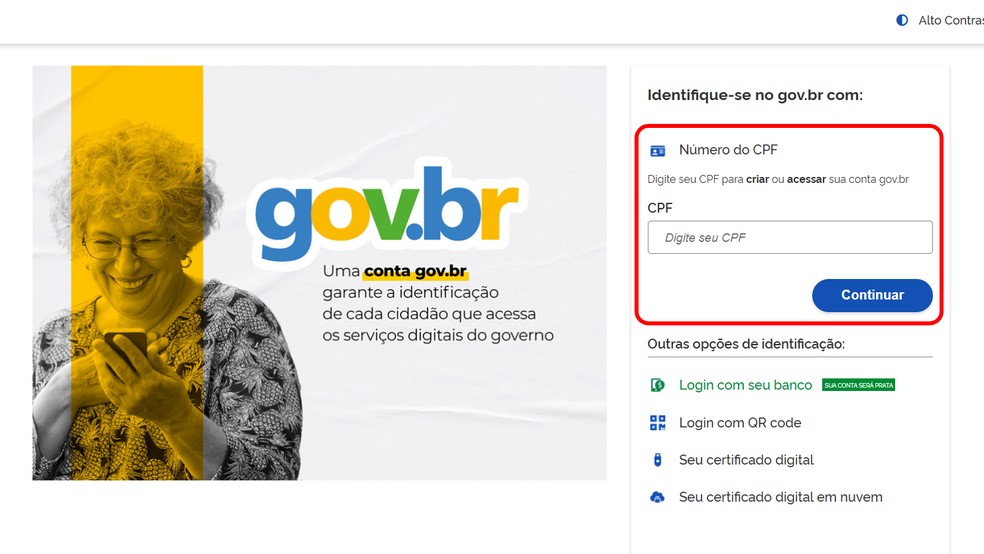 Faça login com Conta Gov.br para consultar dinheiro a receber do PIS/Pasep — Foto: Reprodução/Rodrigo Fernandes