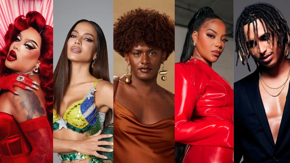Gloria Groove, Anitta, Liniker, Ludmilla e Matuê estão entre os indicados ao Prêmio Multishow 2024 — Foto: Reprodução/TechTudo