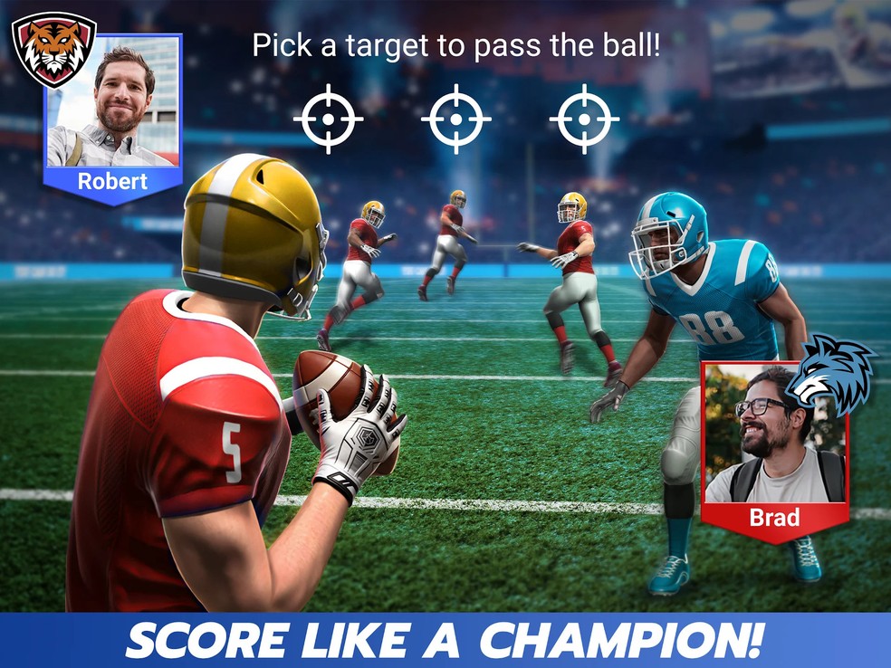 Jogue com seus amigos em Football Battle: Touchdown! — Foto: Reprodução/Google Play Store