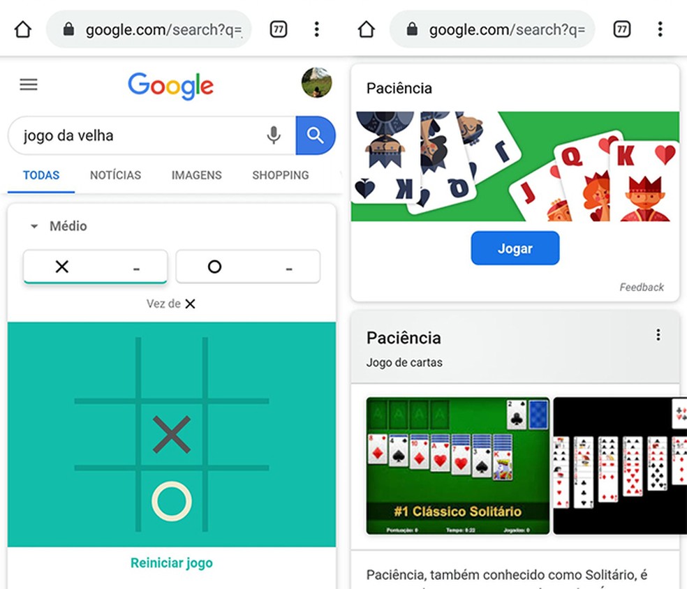 jogos secretos do Google