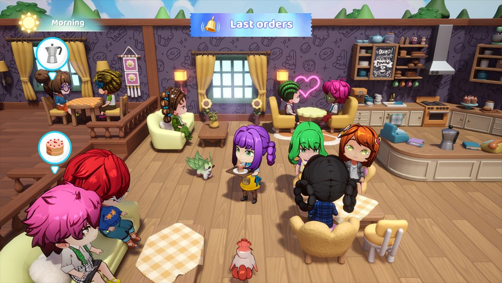 Em Critter Café jogadores administram seu próprio Café enquanto cuidam também de criaturas fantásticas — Foto: Reprodução/Steam