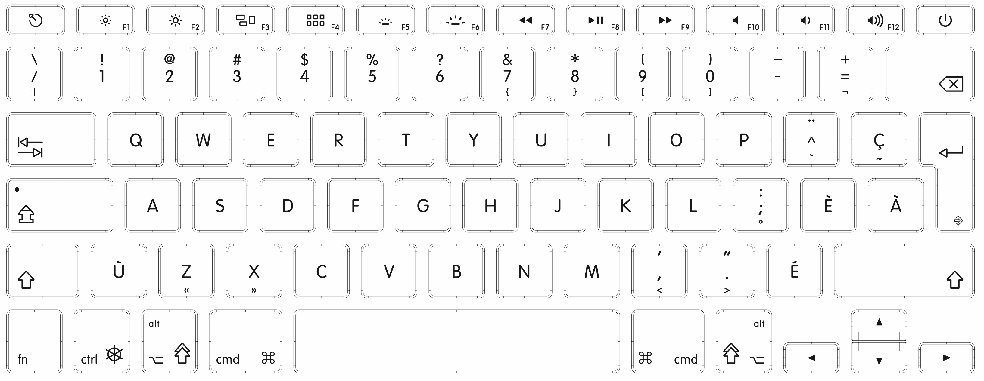 Esquema do teclado Apple no Canadá — Foto: Reprodução/Apple