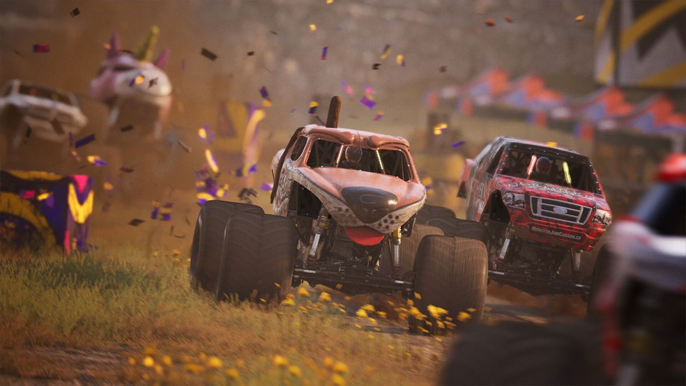 Monster Jam Showdown traz corrida off-road com caminhões monstro e mais — Foto: Reprodução/Steam