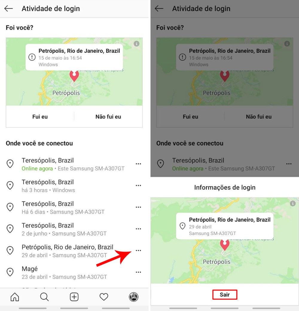 Como remover a conta do Instagram de outro celular ou computador